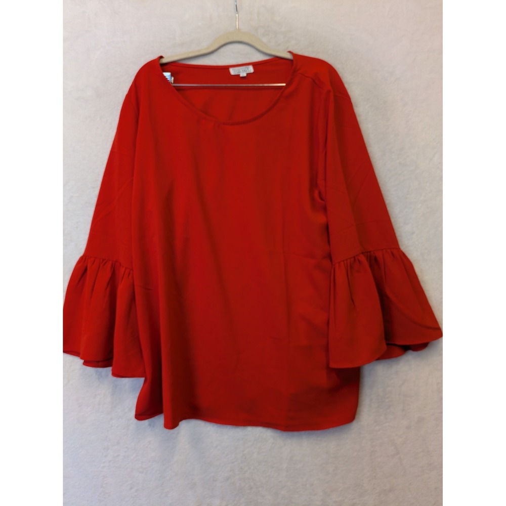 Sweet Salt Modest Clothing Women's‎ Size XL Red Blouse Top Bell Sleeve